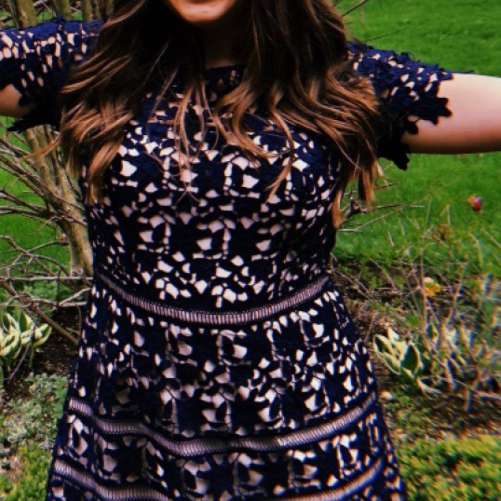 Beautiful Navy Blue Lace Dress